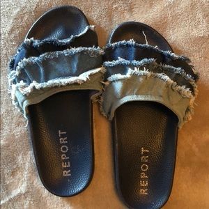 denim slides